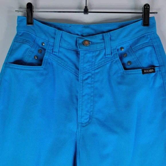 Rockies Robin Egg Blue High-Rise Western Jeans Waist 26" Inseam 37 - Picture 3 of 16